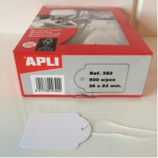 Apli hangetiket met koord 36x53mm 500st Td35253653